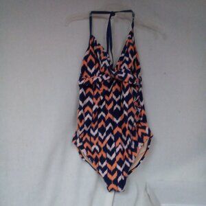 1pc LIZ LANGE MATERNITY Chevron Swimsuit Women M